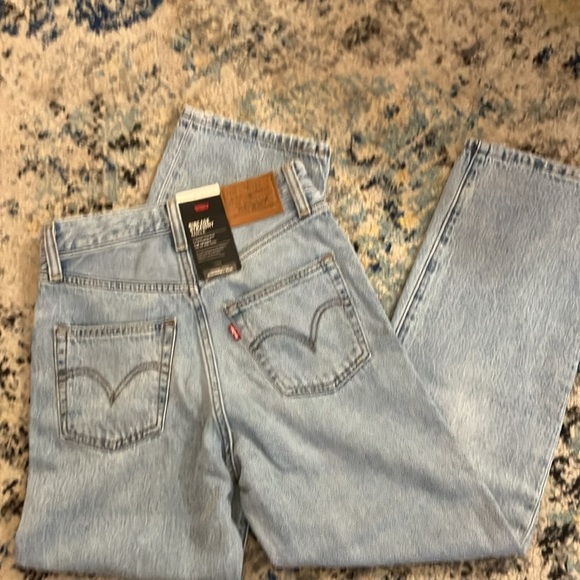 NWT Levi's Ribcage High Rise Straight Ankle Blue Jeans Classic Denim 24 x 27 - Picture 9 of 11
